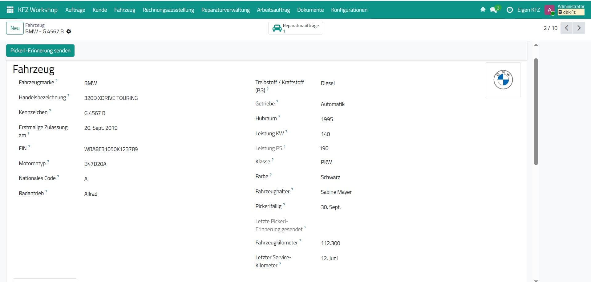 Pickerl (§57a) & Service-Erinnerungen